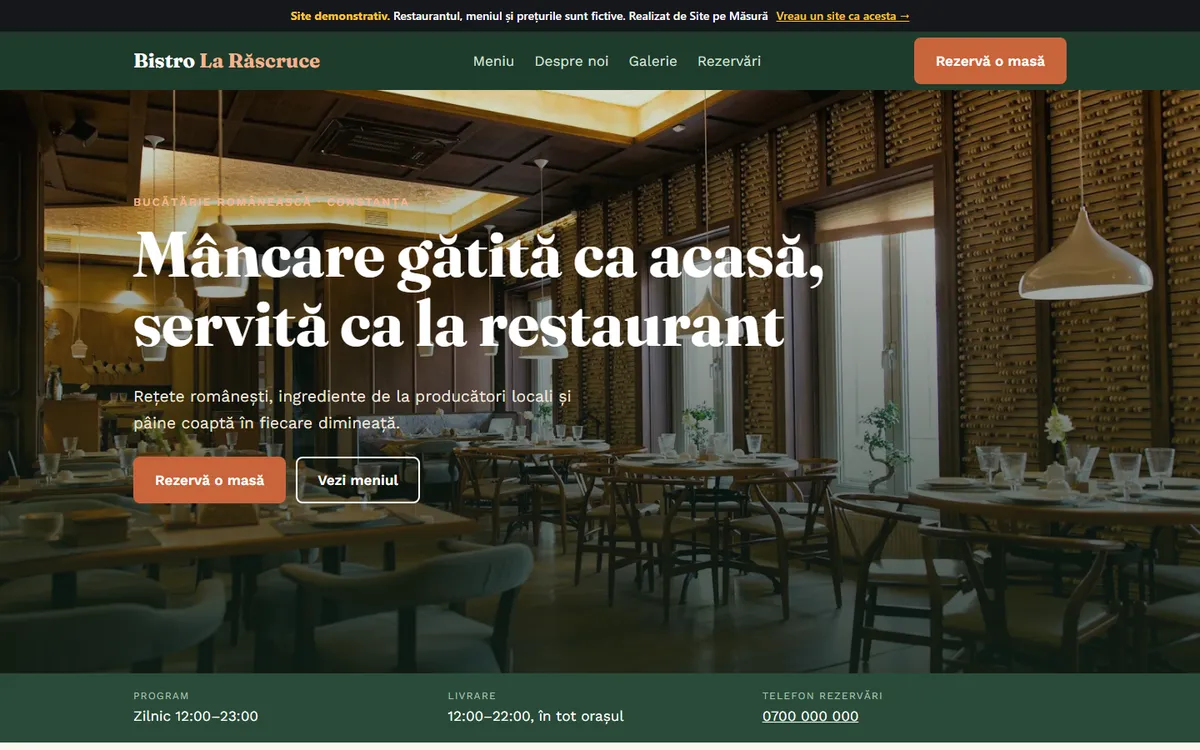Site pentru un restaurant